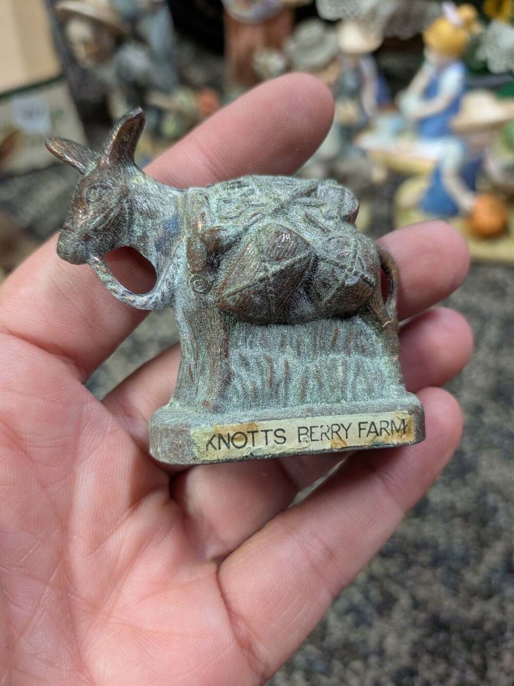 Vintage Knott's Berry Farm Souvenir Pack Mule Donkey Metal Figurine Japan